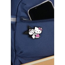 Rozzy Lab Hello Kitty And Kuromi Pin - Rozet - Ahşap - Broş - Yaka Çanta Aksesuar