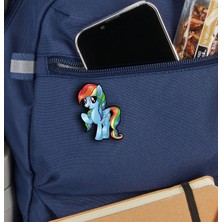 Rozzy Lab Pony Rainbow Dash Gökkuşaklı Poni - Rozet - Broş - Yaka Çanta Aksesuar