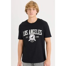 DeFacto %100 Pamuk Regular Fit Bisiklet Yaka Baskılı Kısa Kollu Tişört D5577AX25SP