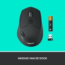 M720 Triathlon Windows/mac Için Kablosuz Mouse (Bluetooth, Unifying, Easy-Switch - Üç Cihaz Arasında Kolayca Geçiş Sağlar) Siyah