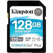 Canvas Go! Plus 128GB Sd Hafıza Kartı SDG3/128GB,UHS-I U3 V30 170MB/S / 90MB/S Okuma Yazma Dlsr, 4K Video Kaydı Uyumlu