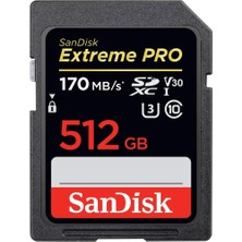 512GB Extreme Pro Sdxc Uhs-I Class 10 Hafıza Kartı, 170MB/SN'E Kadar - SDSDXXY-512G-GN4IN