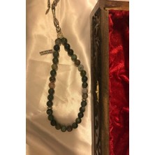 Rahan Tespih Akik Doğal Taş Tesbih Gümüş Imameli Ahşap Kutulu Hint Akik