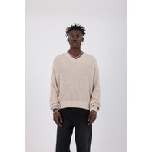 Tonrise Erkek Oversize V Yaka Triko Kazak