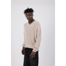 Tonrise Erkek Oversize V Yaka Triko Kazak