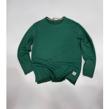 Tonrise Erkek Oversize 2 Iplik Lazer Kesim Bisiklet Yaka Uzun Kollu Sweatshirt