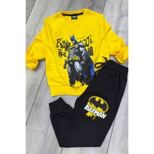 Batman 2 Iplik Mevsimlik Erkek Çocuk Sarı Eşofman Takımı