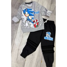 Sonic 2 Iplik Mevsimlik Erkek Çocuk Gri Eşofman Takımı