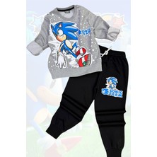 Sonic 2 Iplik Mevsimlik Erkek Çocuk Gri Eşofman Takımı