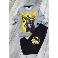 Batman 2 Iplik Mevsimlik Erkek Çocuk Gri Eşofman Takımı
