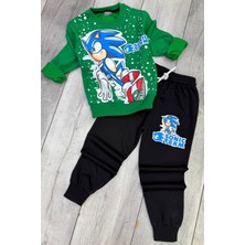 Sonic 2 Iplik Mevsimlik Erkek Çocuk Yeşil Eşofman Takımı
