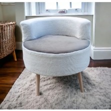 Beylerbeyi Çay Seti Tekli Koltuk, Berjer (Salon, Balkon, Ofis) Krem Berjer