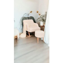 Beylerbeyi sallanan koltuk,kırık Beyaz,tekli Koltuk Berjer ve Puf Takımı (Salon, Balkon, Ofis) 2li  Takım