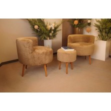 Beylerbeyi Çay Seti Ikili Koltuk Berjer ve Puf Takımı (Salon, Balkon, Ofis) 3 Lü Takım,sırtlı Berjer,sırtlı Puf