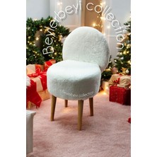Beylerbeyi Makyaj Pufu, Sırtlı Puf, beyaz Peluş. Bench,puf, Yüksek Ayaklı Puf ,mini Berjer
