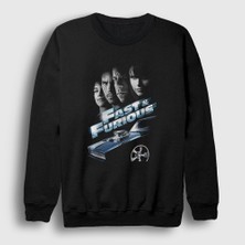 Presmono Unisex Siyah Fast And Furious Hızlı ve Öfkeli Film Sweatshirt