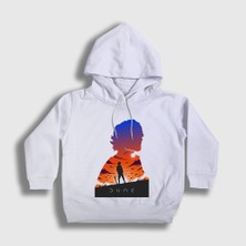 Presmono Unisex Çocuk Beyaz Paul Dune Film Kapüşonlu Sweatshirt
