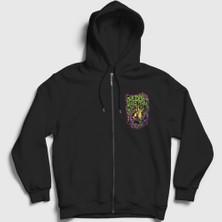 Presmono Unisex Siyah Hands The Devil Wears Prada Fermuarlı Kapüşonlu Sweatshirt