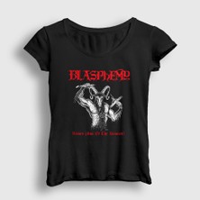 Presmono Kadın Siyah Victory Blasphemy T-Shirt