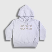 Presmono Unisex Çocuk Beyaz Logo Mother Mother Kapüşonlu Sweatshirt