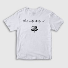 Presmono  Çocuk Beyaz What Would Buffy Do The Vampire Slayer T-Shirt