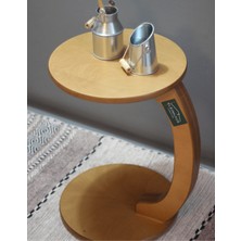 Kleinhaus Furniture Ahşap Zigon Sehpa / Yan Sehpa / C Sehpa