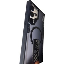 TeknoCase Takeandwait Sky Armor Kapak Galaxy S23 Ultra Kılıf Magsafe Şarj Özellikli Standlı + Lens Koruma-Mavi