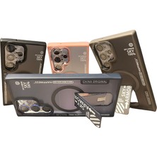 TeknoCase Takeandwait Sky Armor Kapak Galaxy S23 Ultra Kılıf Magsafe Şarj Özellikli Standlı + Lens Koruma-Mavi