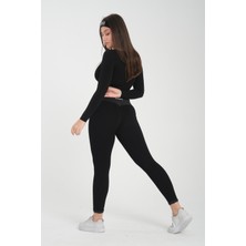 Gymhams Asit Yıkama Desenli Kalçası Büzgülü Push Up Kalça Şekillendirici Tayt Fitness Yoga Yüksek Bel Tayt