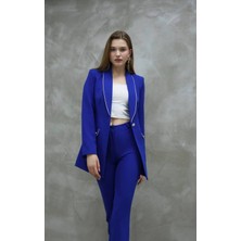 Blazer-Ceket-Pantolon-Alt Üst Takım Tek Düğmeli Cepli
