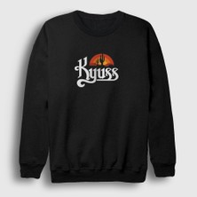 Presmono Unisex Siyah Logo Kyuss Sweatshirt