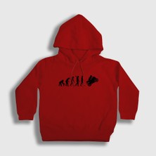 Presmono Unisex Çocuk Kırmızı Evolution Evrim Motorsiklet Yarış Motoru Kapüşonlu Sweatshirt