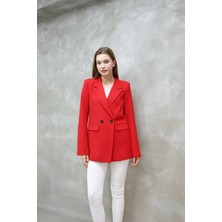 Kadın Tek Düğmeli Blazer Ceket