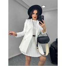 Kadın Tek Düğmeli Blazer Ceket