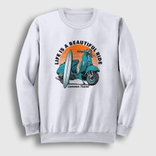 Presmono Unisex Beyaz Summer Lambretta Motorsiklet Scooter Sweatshirt