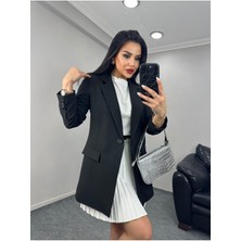 Kadın Tek Düğmeli Blazer Ceket