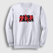 Presmono Unisex Beyaz Logo Anime Movie Film Akira Sweatshirt