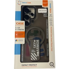 TeknoCase Takeandwait Sky Armor Kapak Galaxy S23 Ultra Kılıf Magsafe Şarj Özellikli Standlı + Lens Koruma-Gri