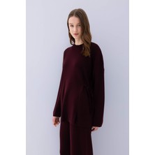 DeFacto Regular Fit Bisiklet Yaka Bağlamalı Basic Düz Triko Kazak Tunik D7508AX24WN