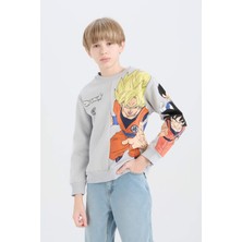 DeFacto Erkek Çocuk Dragon Ball New Bisiklet Yaka Sırt Baskılı Sweatshirt D6814A824WN