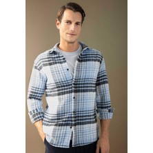 DeFacto Regular Fit Kareli Oduncu Flanel Uzun Kollu Gömlek S9275AZ24AU