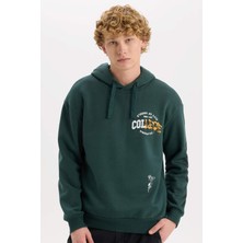 DeFacto Boxy Fit Kapüşonlu Baskılı Sweatshirt D0850AX24AU