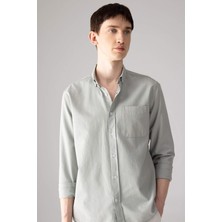 DeFacto Regular Fit Polo Yaka Oxford Basic Düz Uzun Kollu Gömlek A8028AX24SP