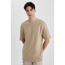 DeFacto Comfort Regular Fit Rahat Kalıp Bisiklet Yaka Baskılı Kısa Kollu Tişört