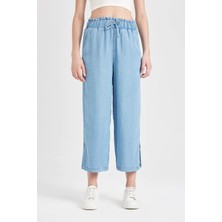 DeFacto Culotte Yüksek Bel Kısa Geniş Paça Yırtmaçlı Jean Pantolon B5200AX24SM