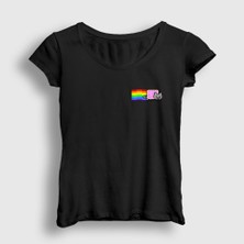 Presmono Kadın Siyah Nyan Cat Meme Kedili T-Shirt