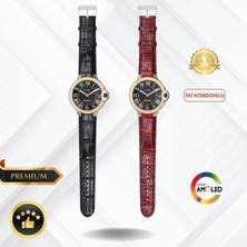 Ayers Rw 20 Mini Taşlı Çerçeve Deri Kordon 41 mm Watch 9 Mini Akıllı Saat Hediye Paketi