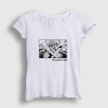 Presmono Kadın Beyaz Knives Thorfinn Anime Vinland Saga T-Shirt