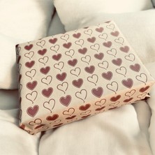 Kalp Baskılı Kraft Pelur  /kalpli Pelur Kağıdı / 40 Gr. Kraft Pelur Kağıt / 50X70 cm 10 Adet /