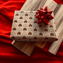 Kalp Baskılı Kraft Pelur  /kalpli Pelur Kağıdı / 40 Gr. Kraft Pelur Kağıt / 50X70 cm 10 Adet /